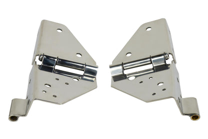 Jeep CJ/YJ Windshield Hinge Pair 76-95 CJ and Wrangler YJ Polished Silver Kentrol-1