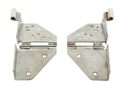 Jeep CJ/YJ Windshield Hinge Pair 76-95 CJ and Wrangler YJ Polished Silver Kentrol-2