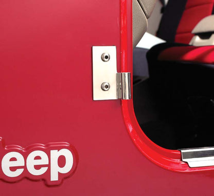 JEEP CJ/YJ/TJ Lower Door Hinge Pair 76-06 CJ Wrangler YJ/TJ Polished Silver Kentrol-4