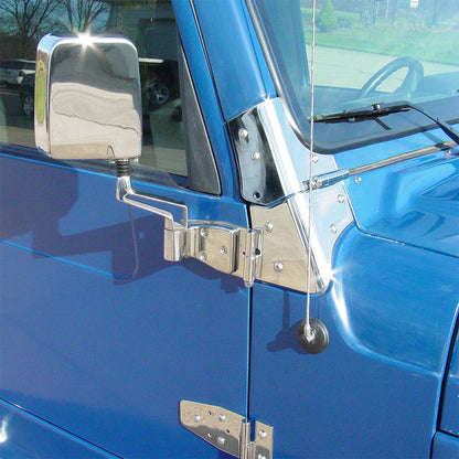 JEEP CJ/YJ/TJ Lower Door Hinge Pair 76-06 CJ Wrangler YJ/TJ Polished Silver Kentrol-5