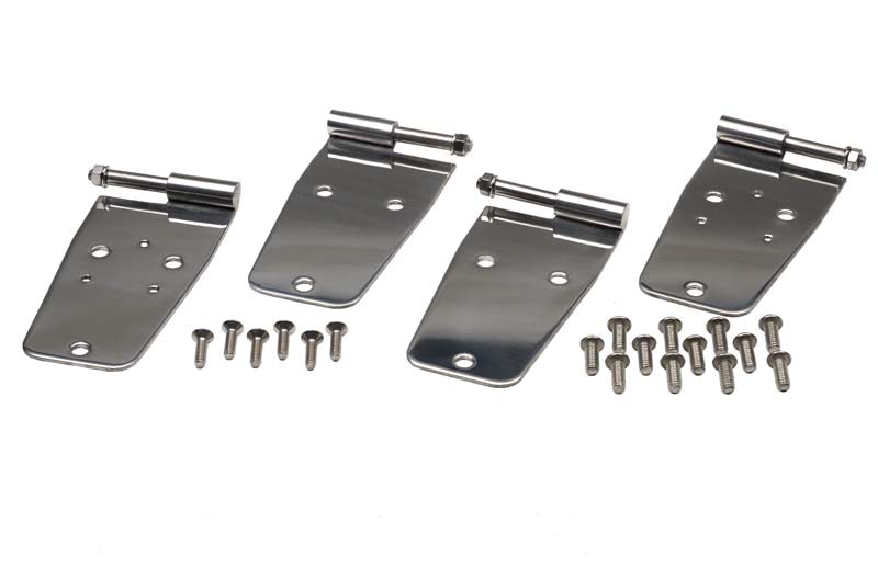Kentrol Jeep CJ/YJ Door Hinge Set 4 Pieces 76-93 CJ and Wrangler YJ Polished Silver Kentrol