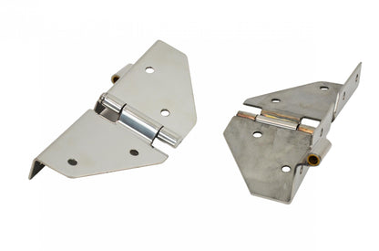 Jeep CJ/YJ Windshield Hinge No Mirror Holes Pair 76-95 CJ and Wrangler YJ Polished Silver Kentrol-4