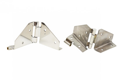 Jeep CJ/YJ Windshield Hinge No Mirror Holes Pair 76-95 CJ and Wrangler YJ Polished Silver Kentrol-5