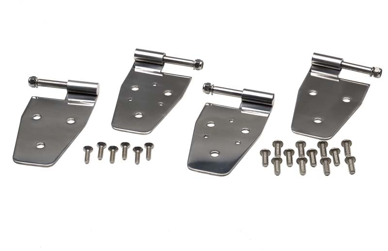 Kentrol Jeep YJ Door Hinge Set 4 Pieces 87-95 Wrangler TJ Polished Silver Kentrol