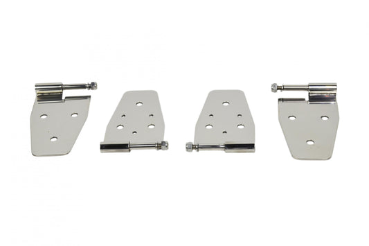Jeep YJ Door Hinge Set 4 Pieces 87-95 Wrangler TJ Polished Silver Kentrol-1