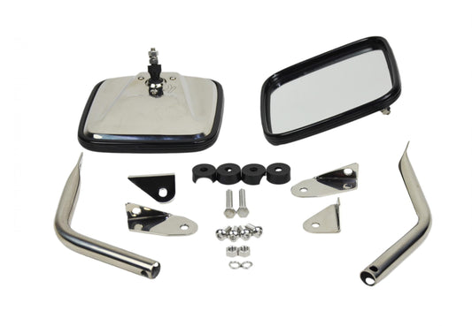 Jeep YJ Mirror Kit Pair 87-95 Wrangler TJ Polished Silver Kentrol-1