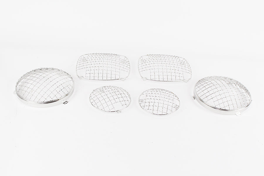 Kentrol Jeep CJ Wire Mesh Guard Set 6 Pieces 76-86 CJ Polished Silver Kentrol