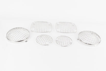 Jeep CJ Wire Mesh Guard Set 6 Pieces 76-86 CJ Polished Silver Kentrol-1