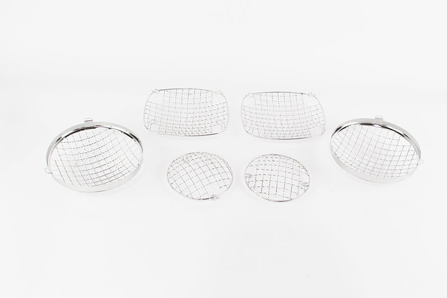 Kentrol Jeep CJ Wire Mesh Guard Set 6 Pieces 76-86 CJ Polished Silver Kentrol