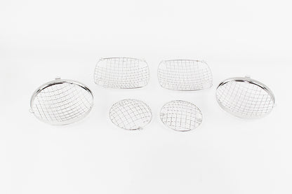 Jeep CJ Wire Mesh Guard Set 6 Pieces 76-86 CJ Polished Silver Kentrol-2