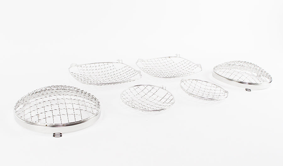 Kentrol Jeep CJ Wire Mesh Guard Set 6 Pieces 76-86 CJ Polished Silver Kentrol