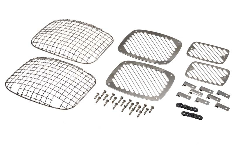 Kentrol Jeep YJ Billet and Wire Mesh Set 6 Pieces 87-95 Wrangler TJ Polished Silver Kentrol