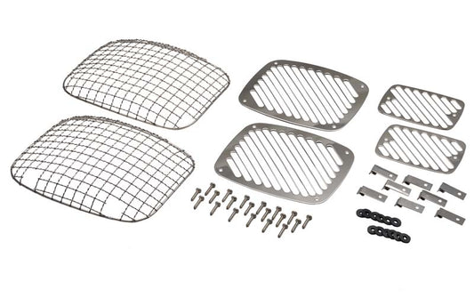 Kentrol Jeep YJ Billet and Wire Mesh Set 6 Pieces 87-95 Wrangler TJ Polished Silver Kentrol