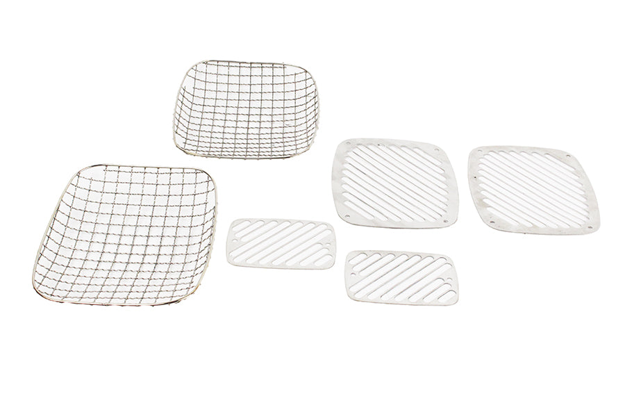Kentrol Jeep YJ Billet and Wire Mesh Set 6 Pieces 87-95 Wrangler TJ Polished Silver Kentrol