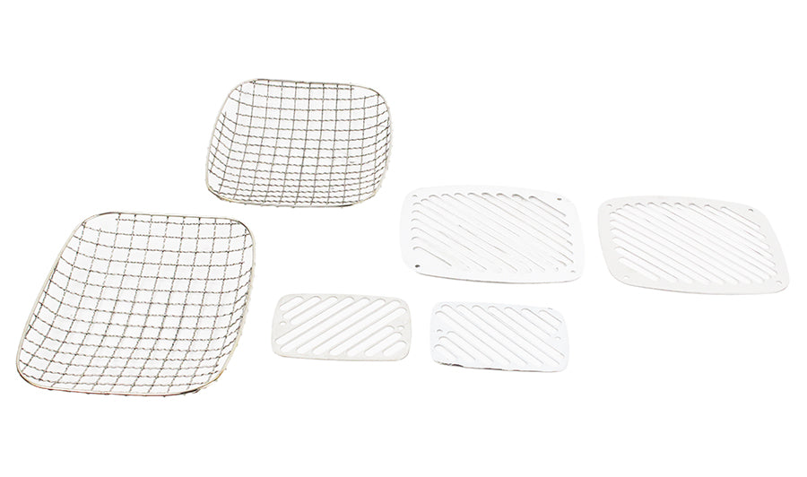 Kentrol Jeep YJ Billet and Wire Mesh Set 6 Pieces 87-95 Wrangler TJ Polished Silver Kentrol