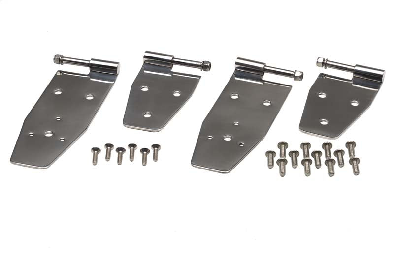 Kentrol Jeep YJ Hardtop Door Hinge Set 4 Pieces 94-95 Wrangler YJ Polished Silver Kentrol