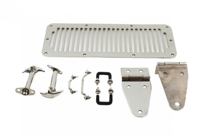 Jeep CJ/YJ Hood Kit 78-95 CJ and Wrangler YJ Polished Silver Kentrol-1