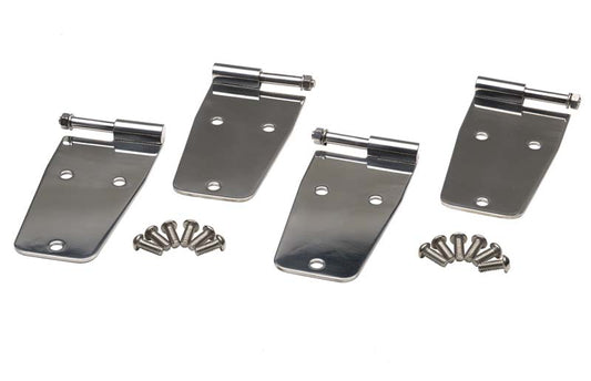 Kentrol Jeep CJ/YJ Hardtop Door Hinge Set Without Mirror Holes 4 Pieces 76-93 CJ and Wrangler YJ Polished Silver Kentrol
