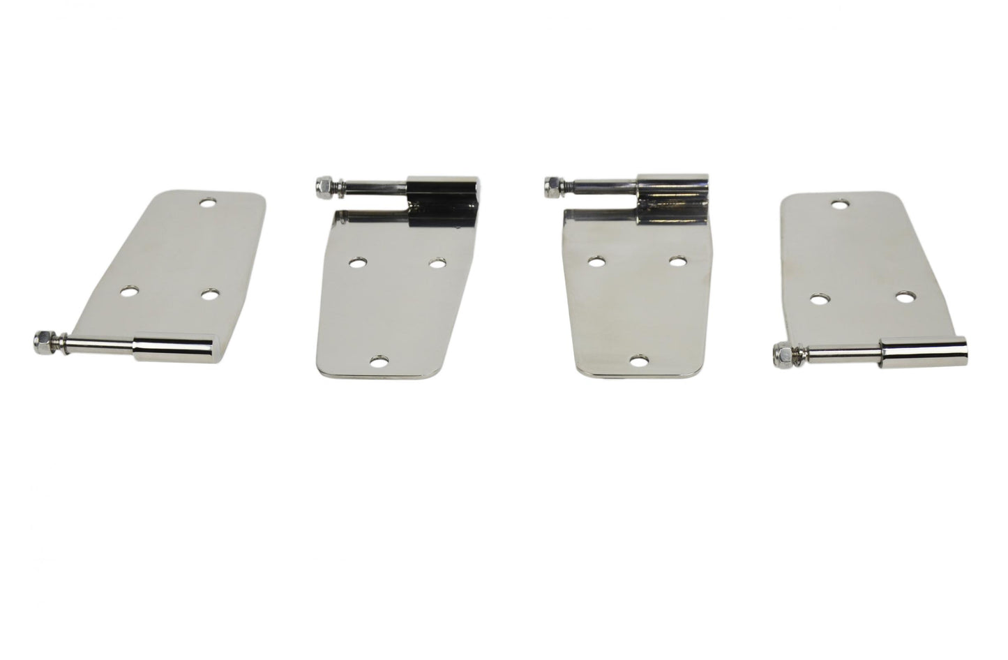 Kentrol Jeep CJ/YJ Hardtop Door Hinge Set Without Mirror Holes 4 Pieces 76-93 CJ and Wrangler YJ Polished Silver Kentrol