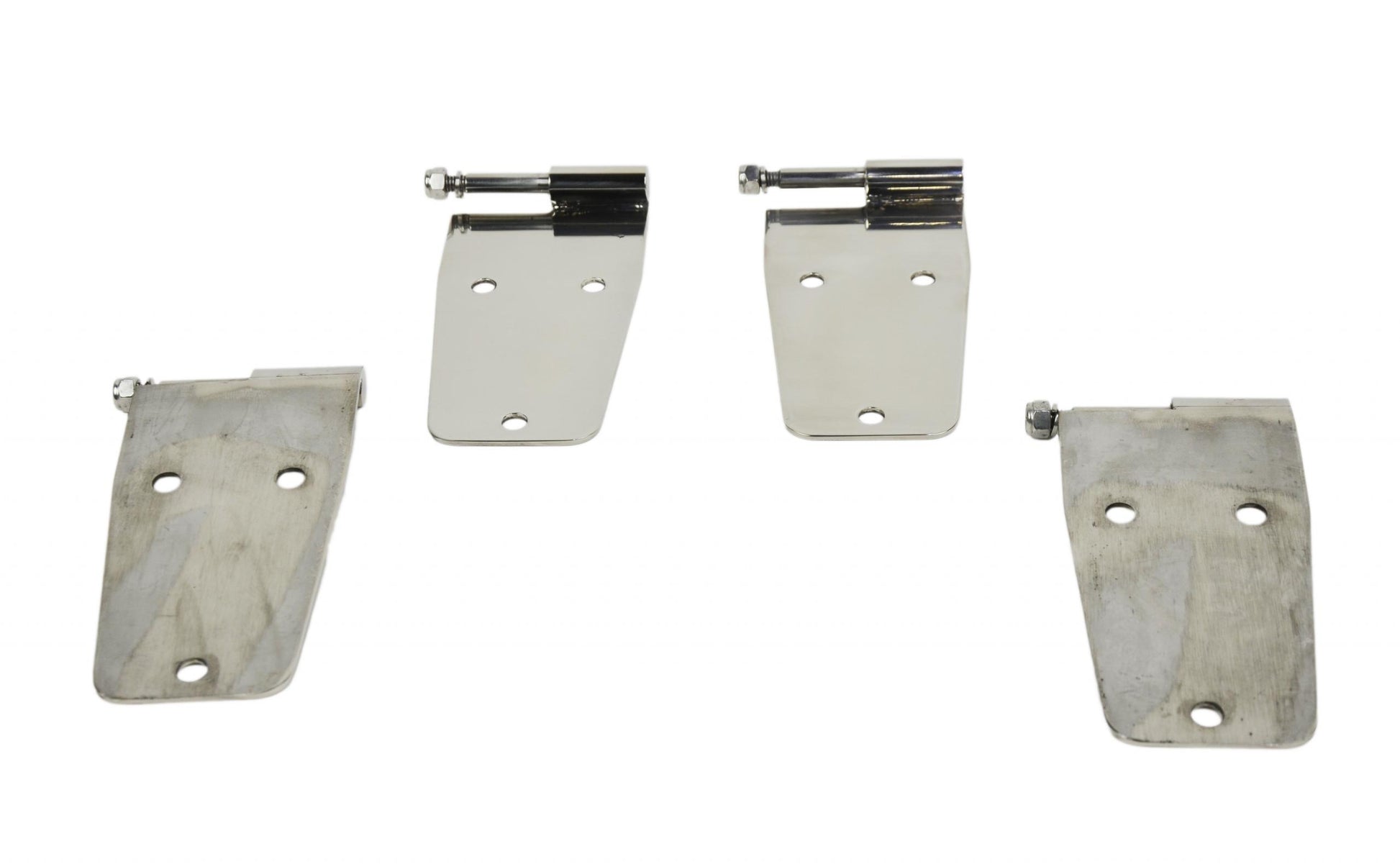 Kentrol Jeep CJ/YJ Hardtop Door Hinge Set Without Mirror Holes 4 Pieces 76-93 CJ and Wrangler YJ Polished Silver Kentrol