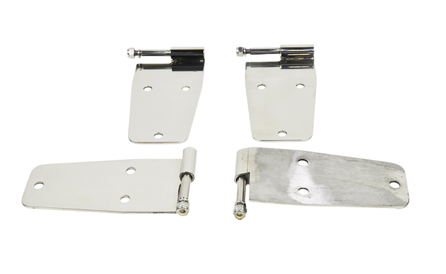 Kentrol Jeep CJ/YJ Hardtop Door Hinge Set Without Mirror Holes 4 Pieces 76-93 CJ and Wrangler YJ Polished Silver Kentrol