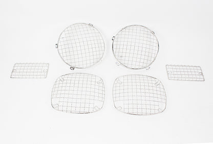 Jeep TJ Wire Mesh Guard Set 6 Pieces 97-06 Wrangler TJ Polished Silver Kentrol-1