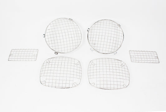 Jeep TJ Wire Mesh Guard Set 6 Pieces 97-06 Wrangler TJ Polished Silver Kentrol-1
