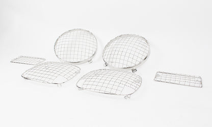 Jeep TJ Wire Mesh Guard Set 6 Pieces 97-06 Wrangler TJ Polished Silver Kentrol-2