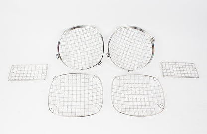 Jeep TJ Wire Mesh Guard Set 6 Pieces 97-06 Wrangler TJ Polished Silver Kentrol-3