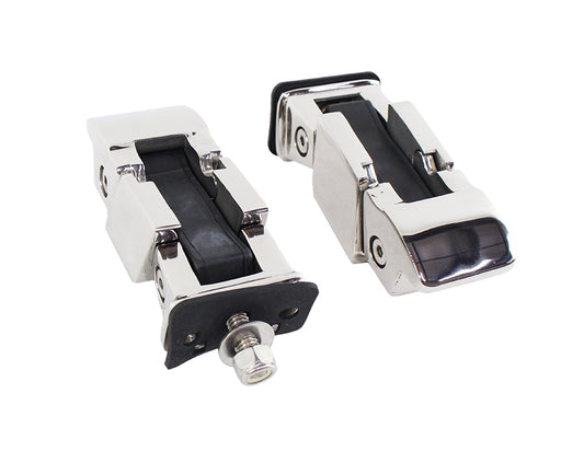 Jeep TJ Hood Catch Pair 97-06 Wrangler TJ Polished Silver Kentrol-1