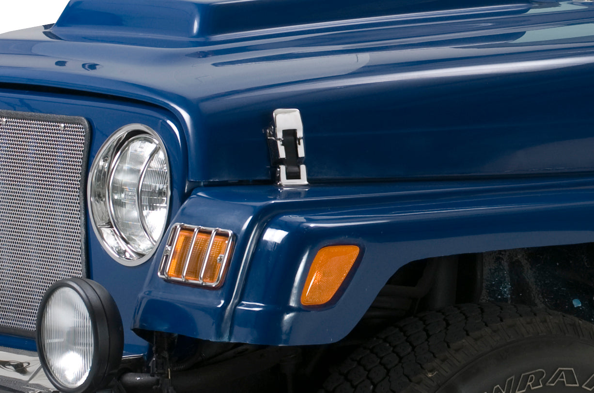 Kentrol Jeep TJ Hood Catch Pair 97-06 Wrangler TJ Polished Silver Kentrol