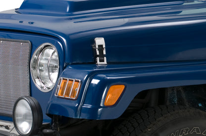 Jeep TJ Hood Catch Pair 97-06 Wrangler TJ Polished Silver Kentrol-4