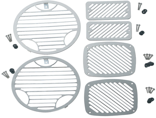 Kentrol Jeep TJ Billet Style Light Kit 6 Pieces 97-06 Wrangler TJ Polished Silver Kentrol