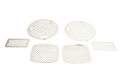 Jeep TJ Billet Style Light Kit 6 Pieces 97-06 Wrangler TJ Polished Silver Kentrol-1