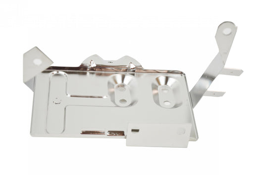 Jeep CJ Battery Tray with support arm 76-86 CJ Polished Silver Kentrol-1