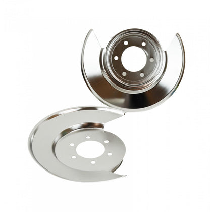 Jeep CJ Disc Brake Dust Cover Pair 76-78 CJ Polished Silver Kentrol-2