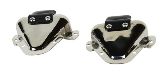 Jeep CJ/YJ Interior Door Latch Brackets Pair 81-95 CJ and Wrangler YJ Polished Silver Kentrol-1