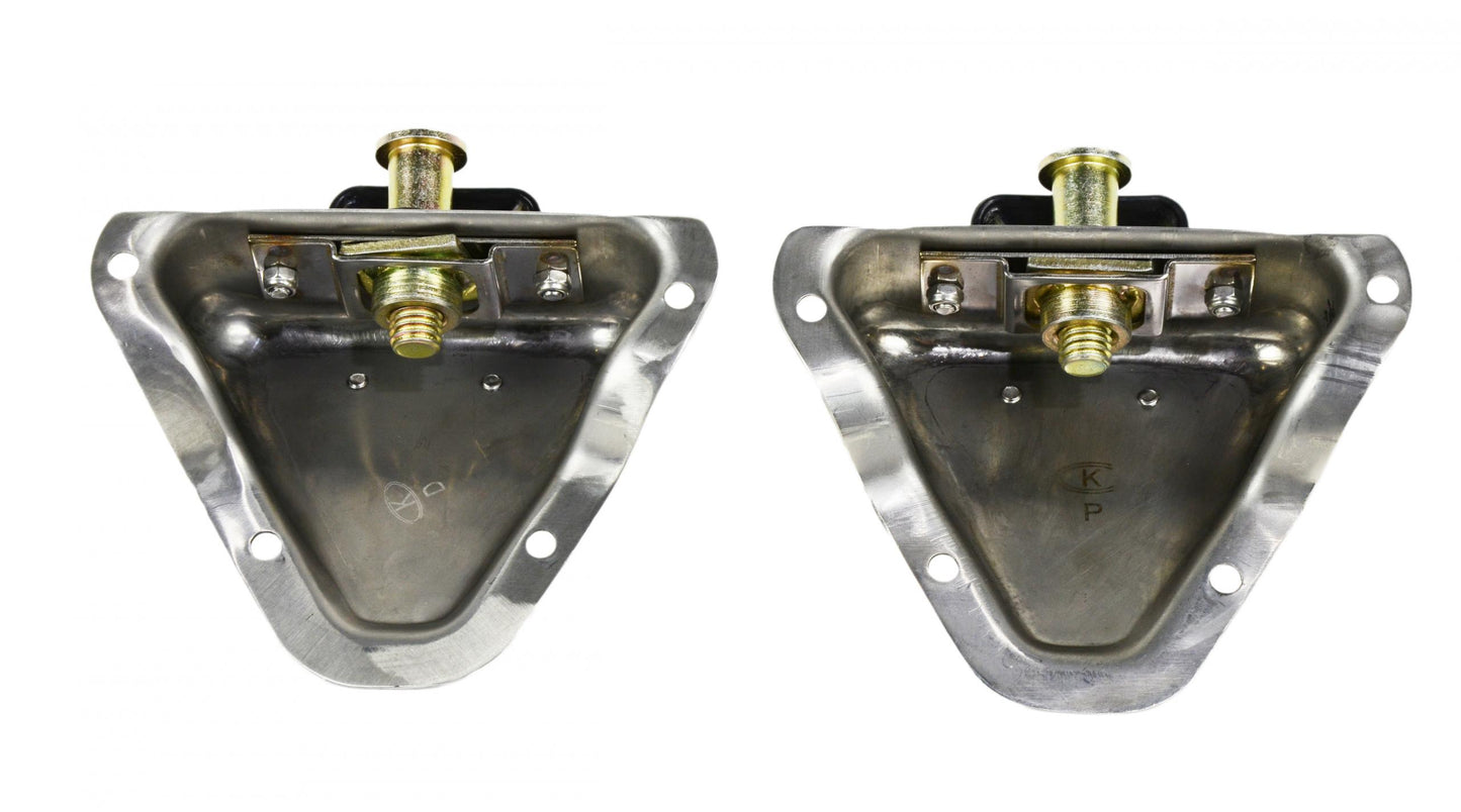 Kentrol Jeep CJ/YJ Interior Door Latch Brackets Pair 81-95 CJ and Wrangler YJ Polished Silver Kentrol