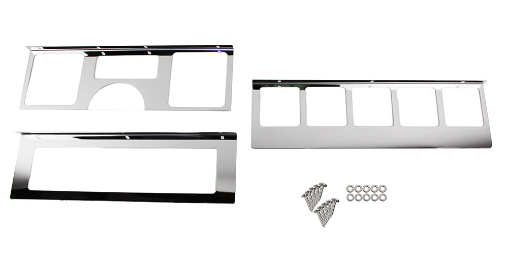 Kentrol Jeep YJ Dash Overlay Set (3 pieces) 87-95 Wrangler TJ Polished Silver Kentrol