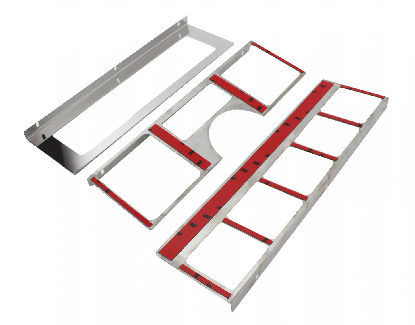 Kentrol Jeep YJ Dash Overlay Set (3 pieces) 87-95 Wrangler TJ Polished Silver Kentrol