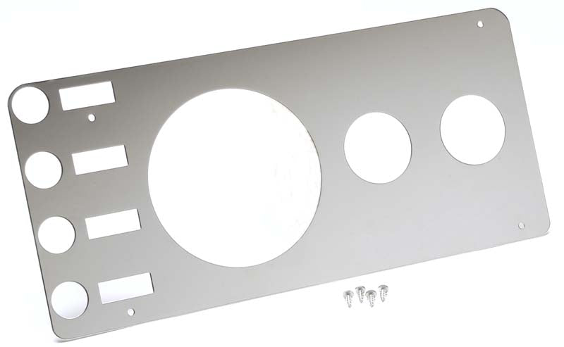 Kentrol Jeep CJ Gauge Cover Without Radio Opening 76-86 CJ Polished Silver Kentrol