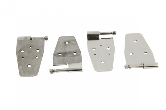 Jeep TJ Door Hinge Set 4 Pieces 97-06 Wrangler TJ Polished Silver Kentrol-1