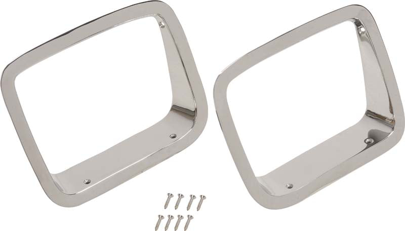 Kentrol Jeep YJ Headlight Bezels Pair 87-95 Wrangler TJ Polished Silver Kentrol