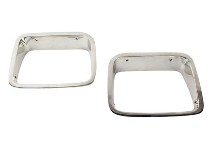 Jeep YJ Headlight Bezels Pair 87-95 Wrangler TJ Polished Silver Kentrol-1