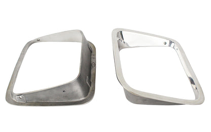 Jeep YJ Headlight Bezels Pair 87-95 Wrangler TJ Polished Silver Kentrol-3