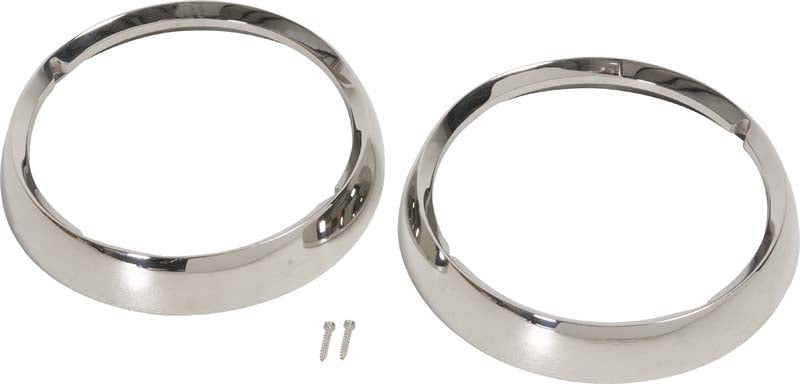 Kentrol Jeep CJ Headlight Bezels Pair 72-86 CJ Polished Silver Kentrol