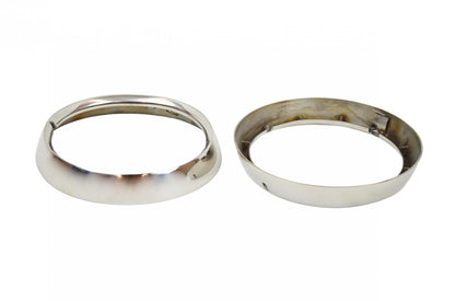 Jeep CJ Headlight Bezels Pair 72-86 CJ Polished Silver Kentrol-1