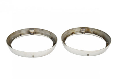 Jeep CJ Headlight Bezels Pair 72-86 CJ Polished Silver Kentrol-2