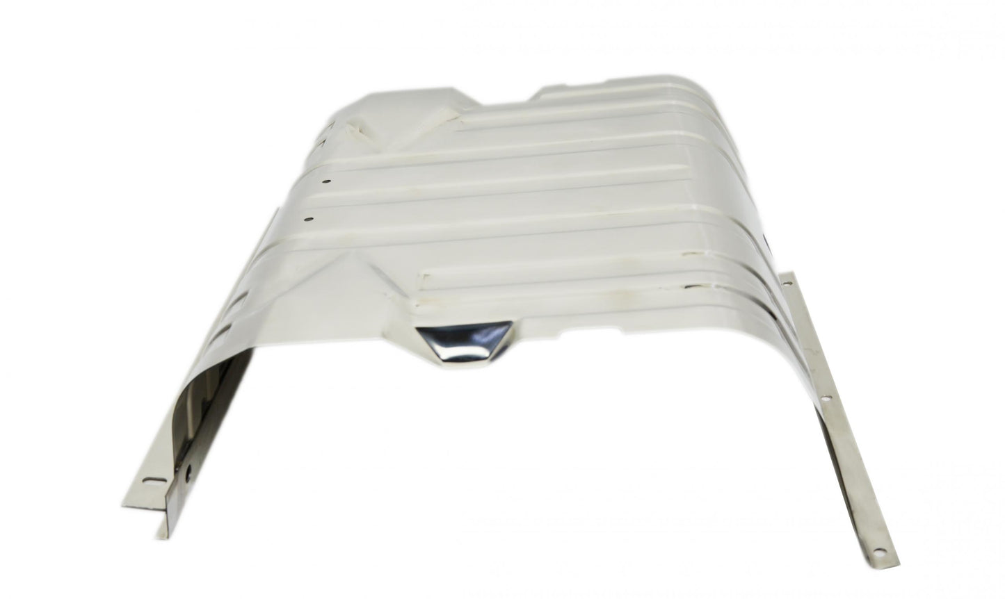 Kentrol Jeep CJ/YJ Gas Tank Skid Plate with strap 76-90 CJ and Wrangler YJ Polished Silver Kentrol