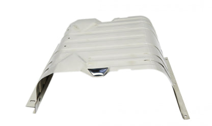 Jeep CJ/YJ Gas Tank Skid Plate with strap 76-90 CJ and Wrangler YJ Polished Silver Kentrol-3